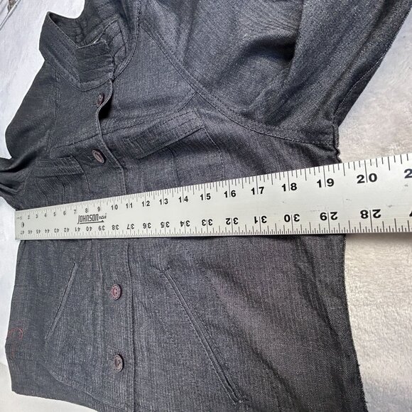 J. Jill Womens Stretch Jacket Small Petite Gray Linen Blend Pockets Lightweight - Picture 9 of 10